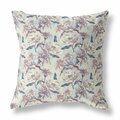 Palacedesigns 18 in. Roses Indoor & Outdoor Throw Pillow White & Blue PA3096009